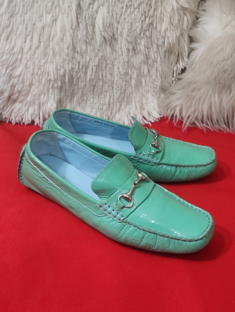 Cole Haan Women's Mint Green Leather Loafers - Picture 3 of 13
